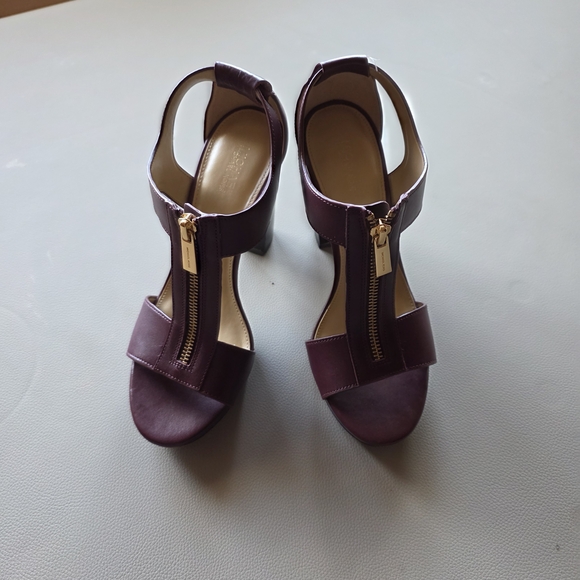 Michael Kors Deep Purple Heeled Sandals - Picture 1 of 3
